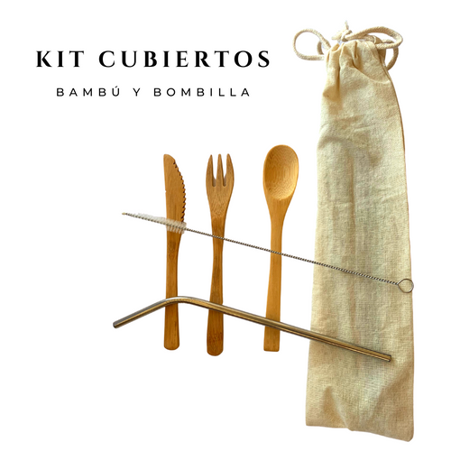 Kit cubiertos de bambú-Articulo ecologico-chilesano-chilesano